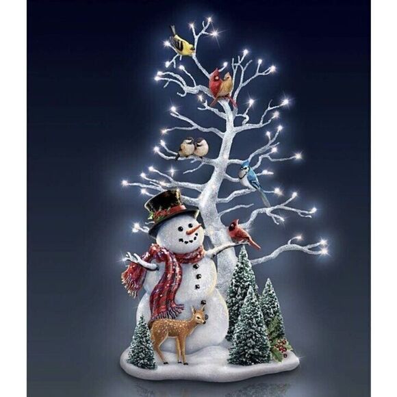 Dona Gelsinger Winter's Gathering Snowman & Songbird Tabletop Centerpiece - Picture 6 of 6